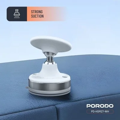 Porodo Vacuseal Smart Suction Magnetic Phone Mount - White